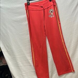 Kids' Red Joggers with Yellow Stripes